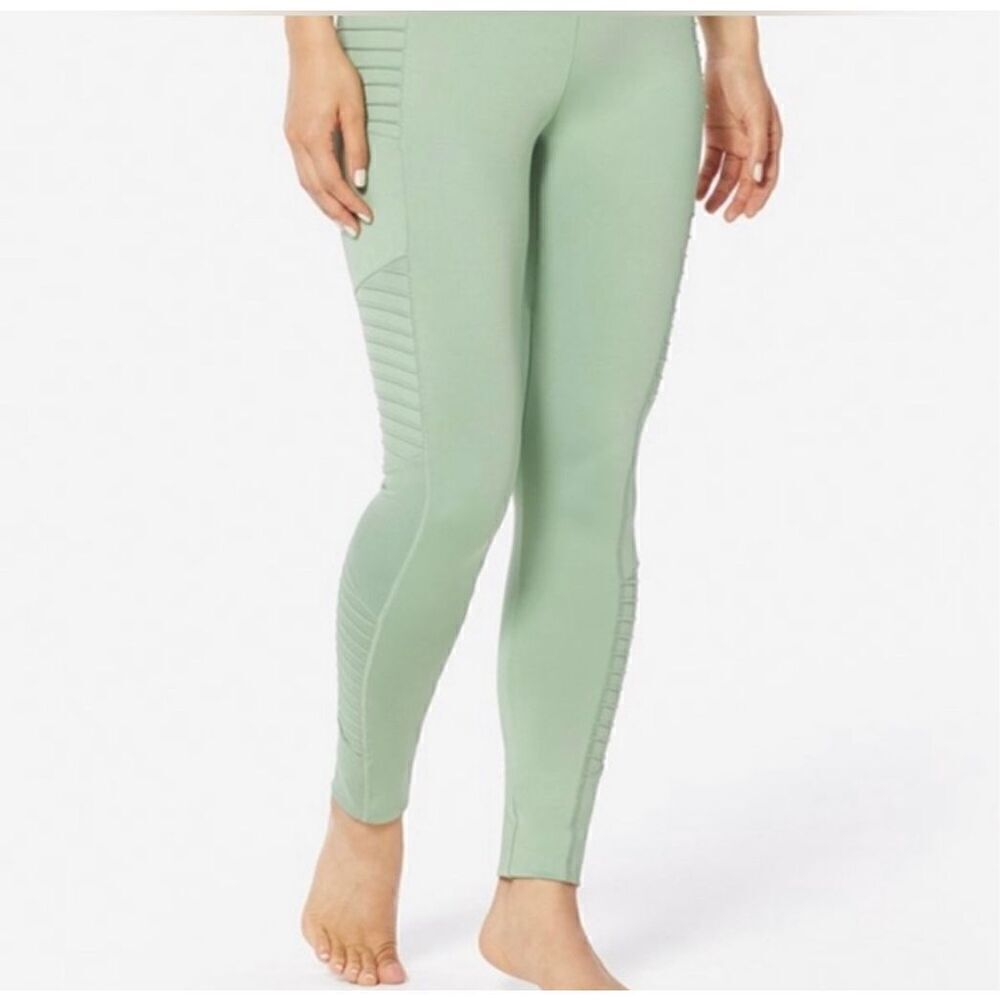 Ruby Ribbon Green Slimming Moto‎ Leggings Large